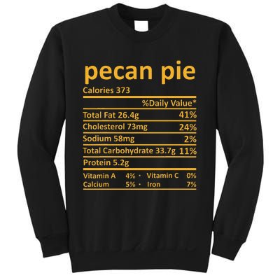 Pecan Pie Nutrition Thanksgiving Costume Food Fact Sweatshirt