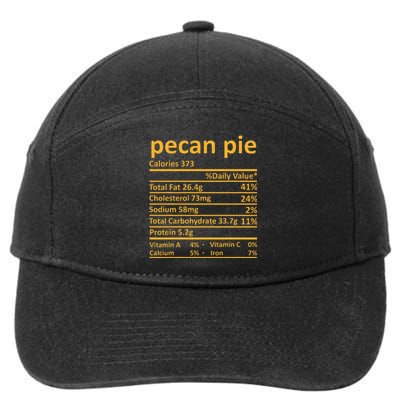 Pecan Pie Nutrition Thanksgiving Costume Food Fact 7-Panel Snapback Hat