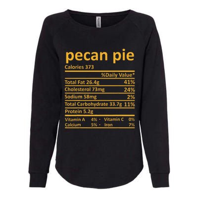 Pecan Pie Nutrition Thanksgiving Costume Food Fact Womens California Wash Sweatshirt