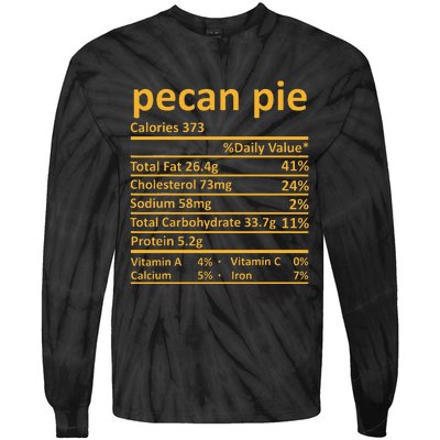 Pecan Pie Nutrition Thanksgiving Costume Food Fact Tie-Dye Long Sleeve Shirt