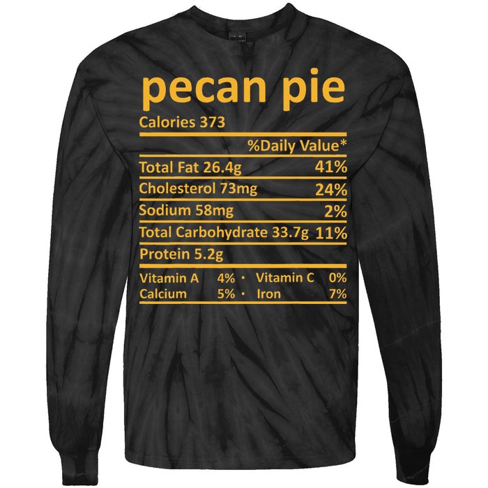 Pecan Pie Nutrition Thanksgiving Costume Food Fact Tie-Dye Long Sleeve Shirt