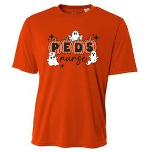 Peds Pediatric Nurse Halloween Boo Crew Ghost Pumpkins Funny Gift Cooling Performance Crew T-Shirt