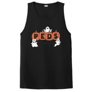 Peds Pediatric Nurse Halloween Boo Crew Ghost Pumpkins Funny Gift PosiCharge Competitor Tank