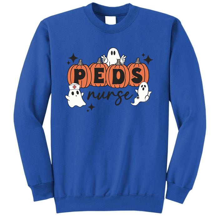 Peds Pediatric Nurse Halloween Boo Crew Ghost Pumpkins Funny Gift Sweatshirt