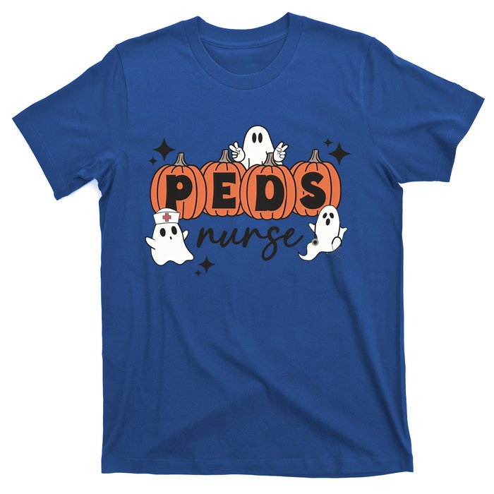 Peds Pediatric Nurse Halloween Boo Crew Ghost Pumpkins Funny Gift T-Shirt