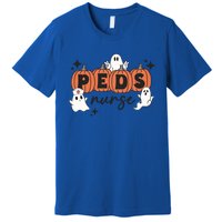 Peds Pediatric Nurse Halloween Boo Crew Ghost Pumpkins Funny Gift Premium T-Shirt