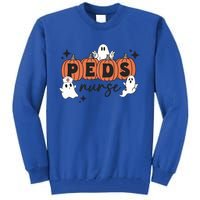 Peds Pediatric Nurse Halloween Boo Crew Ghost Pumpkins Funny Gift Tall Sweatshirt