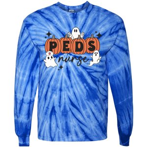 Peds Pediatric Nurse Halloween Boo Crew Ghost Pumpkins Funny Gift Tie-Dye Long Sleeve Shirt