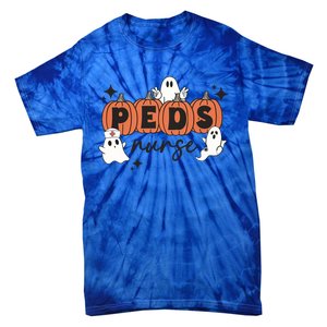 Peds Pediatric Nurse Halloween Boo Crew Ghost Pumpkins Funny Gift Tie-Dye T-Shirt