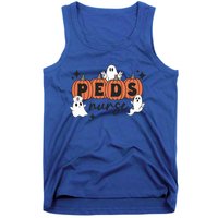 Peds Pediatric Nurse Halloween Boo Crew Ghost Pumpkins Funny Gift Tank Top