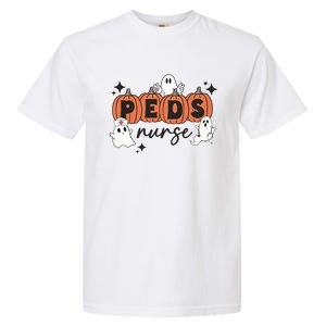 Peds Pediatric Nurse Halloween Boo Crew Ghost Pumpkins Funny Gift Garment-Dyed Heavyweight T-Shirt