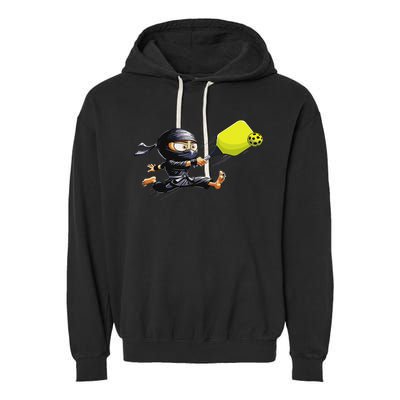 Pickleball Player Ninja Garment-Dyed Fleece Hoodie