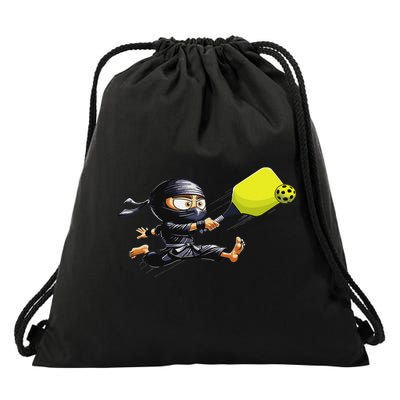 Pickleball Player Ninja Drawstring Bag