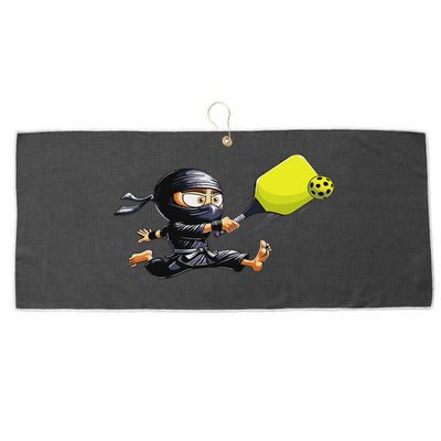 Pickleball Player Ninja Large Microfiber Waffle Golf Towel