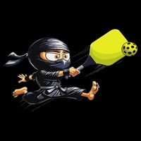 Pickleball Player Ninja Pom Pom 12in Knit Beanie