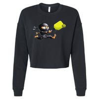 Pickleball Player Ninja Cropped Pullover Crew