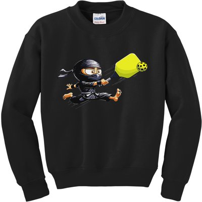 Pickleball Player Ninja Kids Sweatshirt