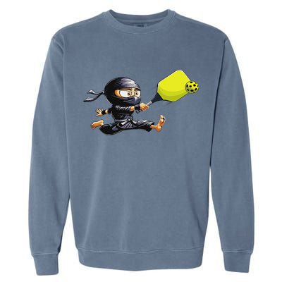 Pickleball Player Ninja Garment-Dyed Sweatshirt