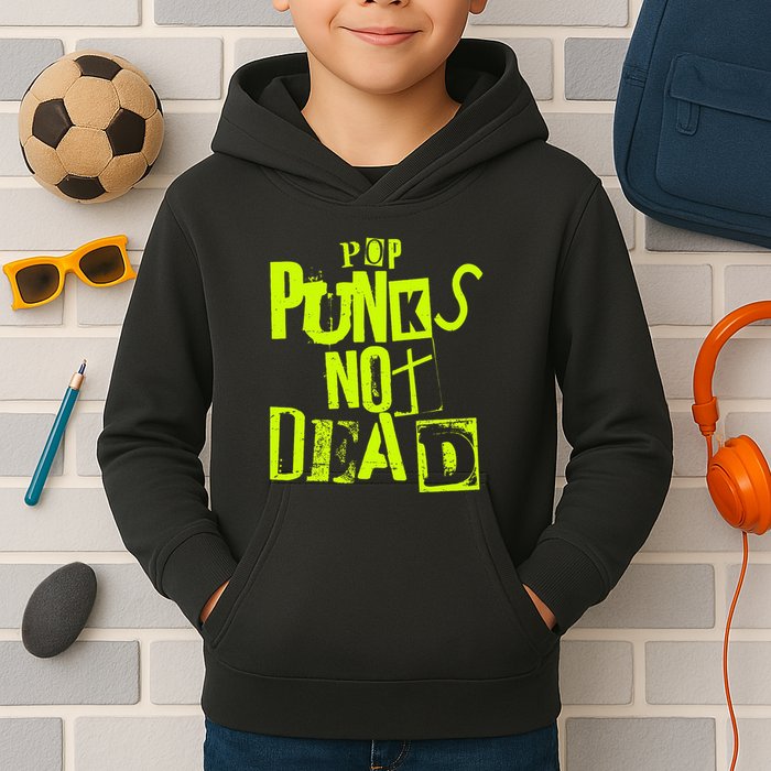 Pop Punks Not Dead Vintage Grunge Pop Punk Is Not Dead Kids Hoodie