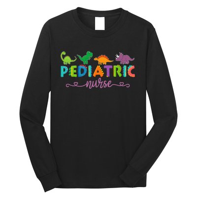 Picu Pediatric Nurse Dinosaurs Peds Nurse Long Sleeve Shirt