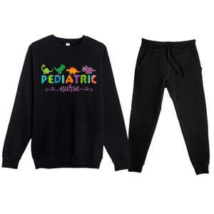 Picu Pediatric Nurse Dinosaurs Peds Nurse Premium Crewneck Sweatsuit Set