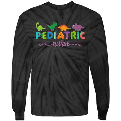 Picu Pediatric Nurse Dinosaurs Peds Nurse Tie-Dye Long Sleeve Shirt