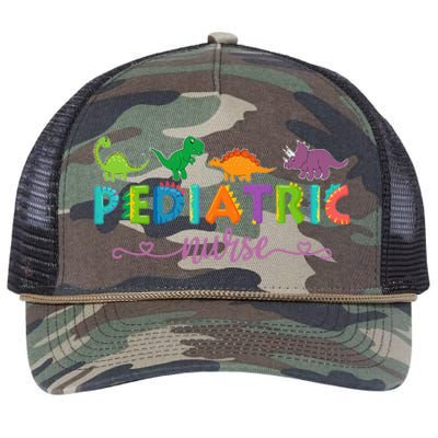 Picu Pediatric Nurse Dinosaurs Peds Nurse Retro Rope Trucker Hat Cap