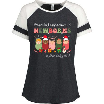 Presents Postpartum & Newborns Mother Baby Nurse Christmas Enza Ladies Jersey Colorblock Tee