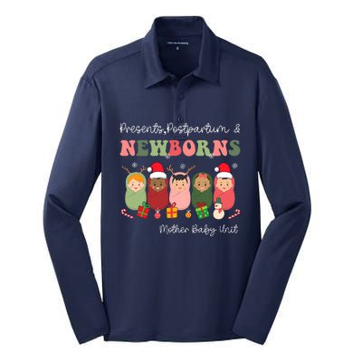 Presents Postpartum & Newborns Mother Baby Nurse Christmas Silk Touch Performance Long Sleeve Polo