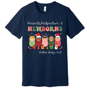 Presents Postpartum & Newborns Mother Baby Nurse Christmas Premium T-Shirt