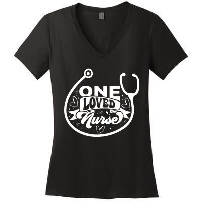 One Loved Nurse Women's V-Neck T-Shirt