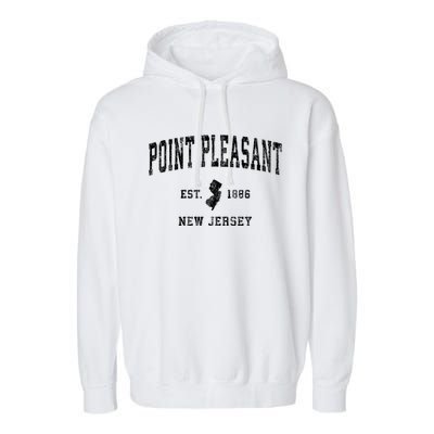 Point Pleasant New Jersey Nj Vintage Athletic Sports Garment-Dyed Fleece Hoodie