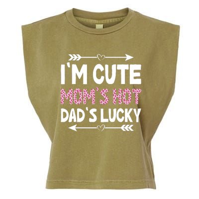 Im Cute Moms Hot Dads Lucky Funny Gift For Dad Garment-Dyed Women's Muscle Tee