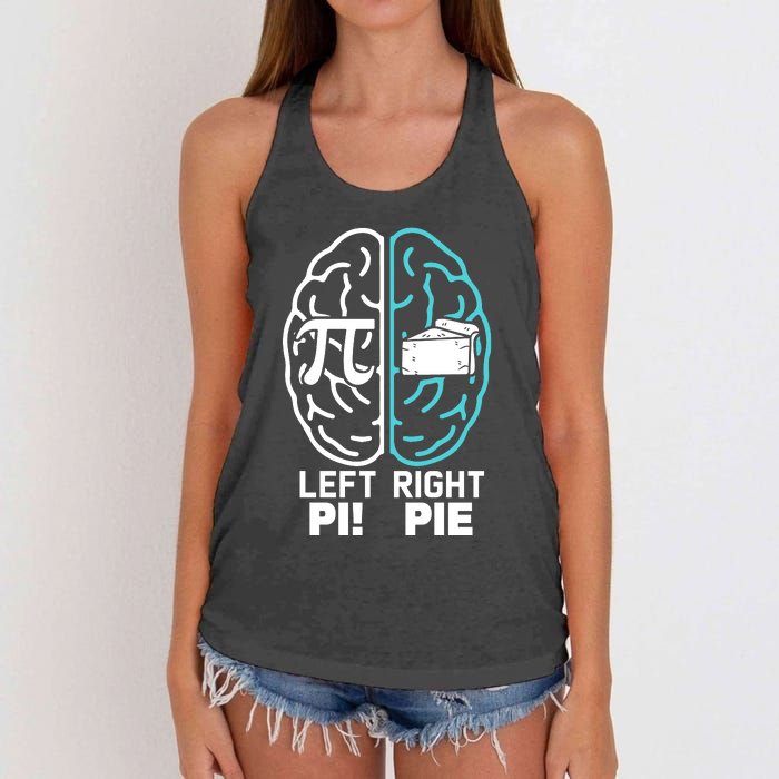 Left Right Funny Pi Day Women's Knotted Racerback Tank