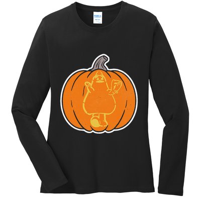 Playoff Pumpkin New York Ladies Long Sleeve Shirt