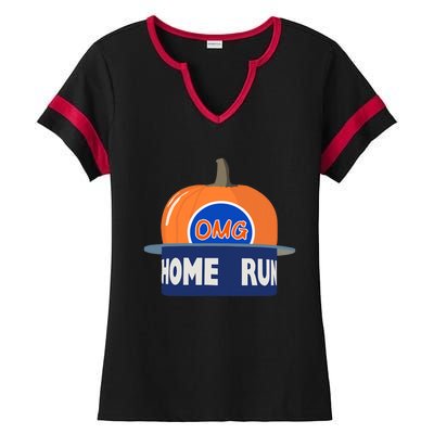 Playoff Pumpkin New York Omg Ladies Halftime Notch Neck Tee