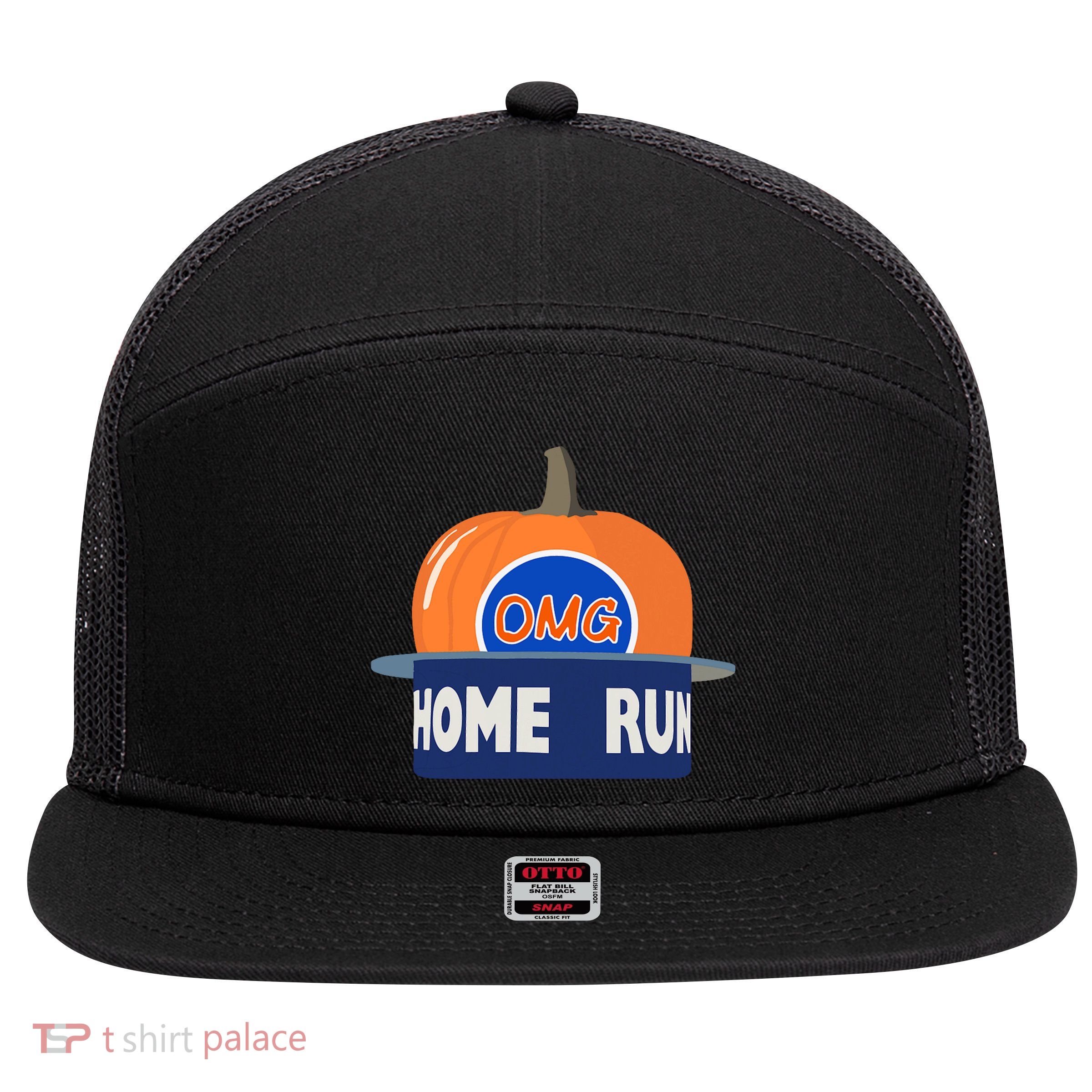 Playoff Pumpkin New York Omg 7 Panel Mesh Trucker Snapback Hat