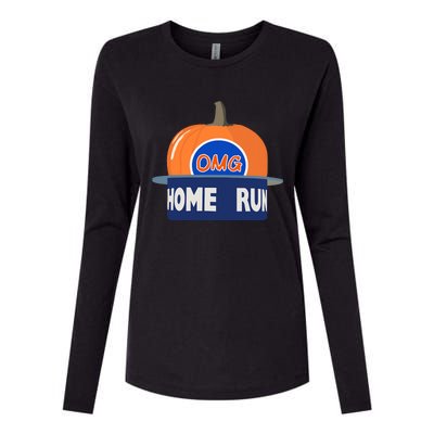 Playoff Pumpkin New York Omg Womens Cotton Relaxed Long Sleeve T-Shirt