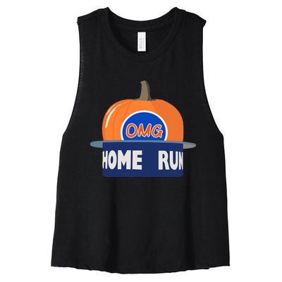 Playoff Pumpkin New York Omg Women's Racerback Cropped Tank