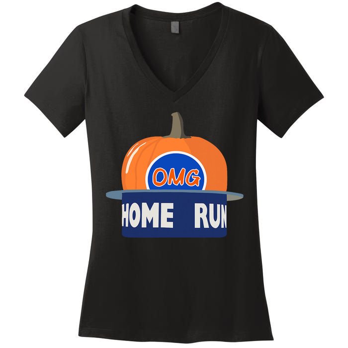 Playoff Pumpkin New York Omg Women's V-Neck T-Shirt