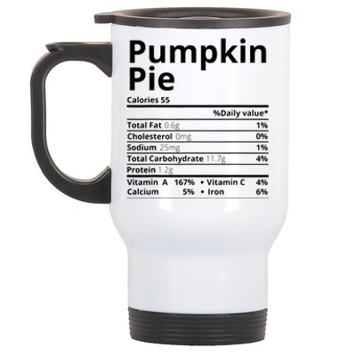 Pumpkin Pie Nutrition Facts Funny Thanksgiving Christmas Stainless Steel Travel Mug