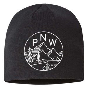 PNW Pacific Northwest Outdoors Trees Mountain Sustainable Beanie