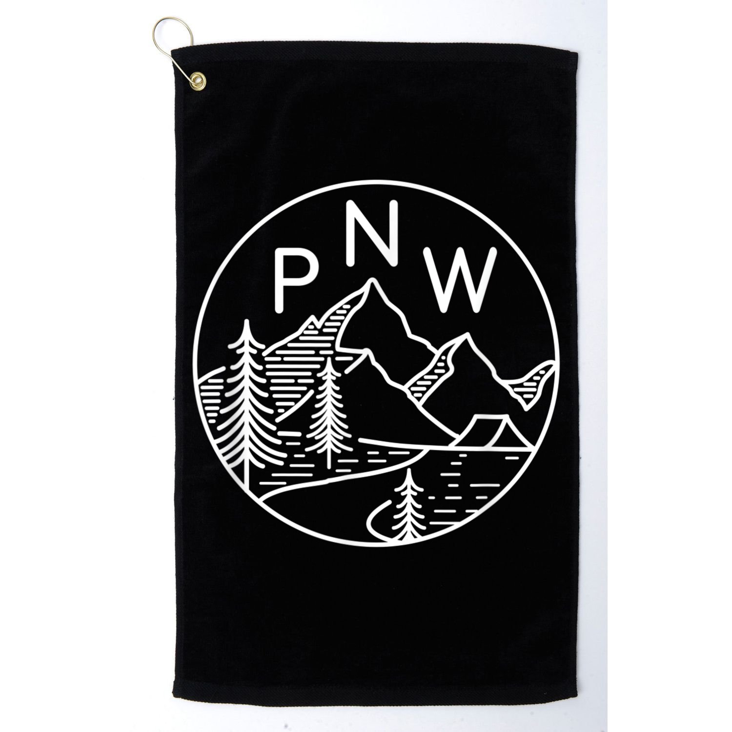 PNW Pacific Northwest Outdoors Trees Mountain Golf Towel