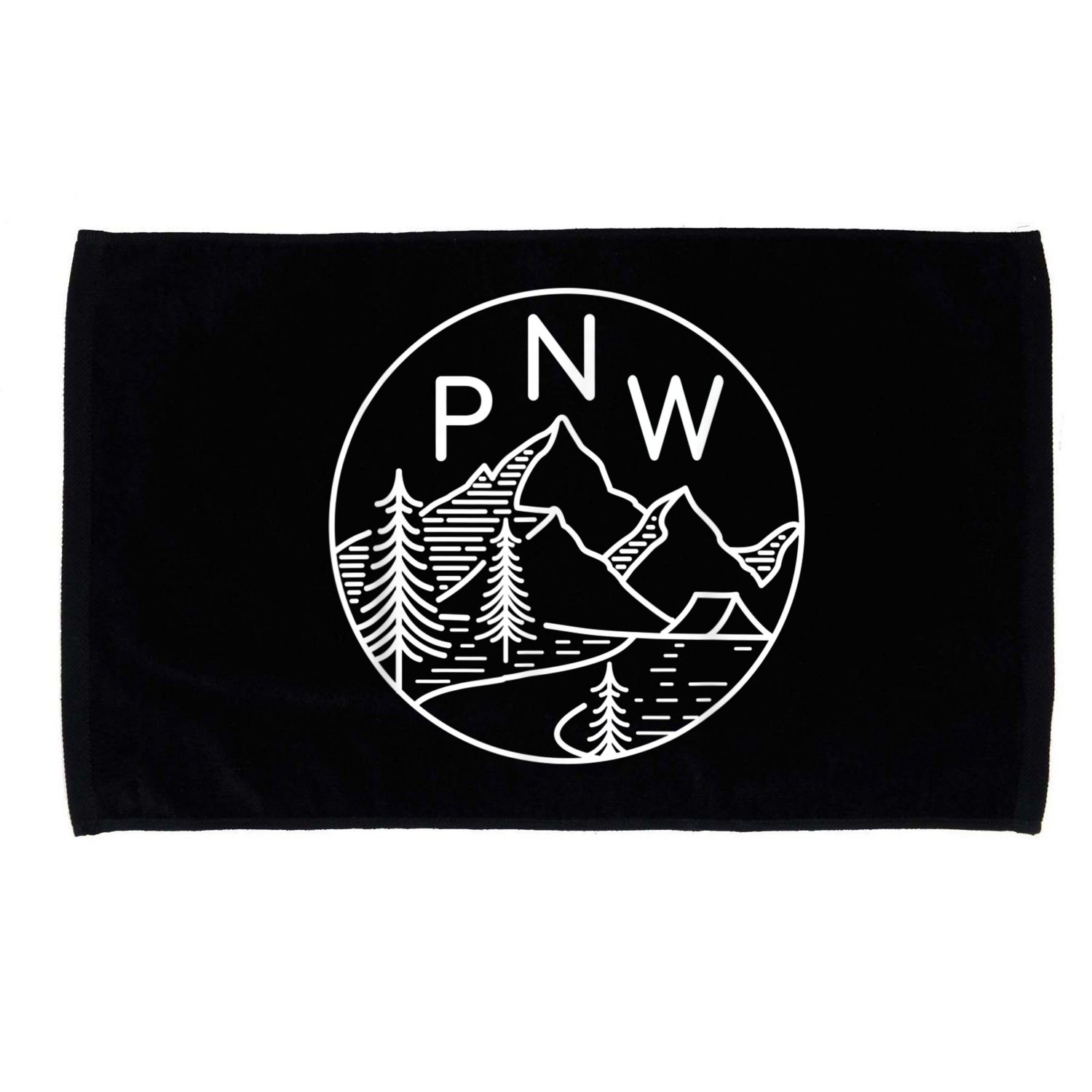 PNW Pacific Northwest Outdoors Trees Mountain Microfiber Hand Towel