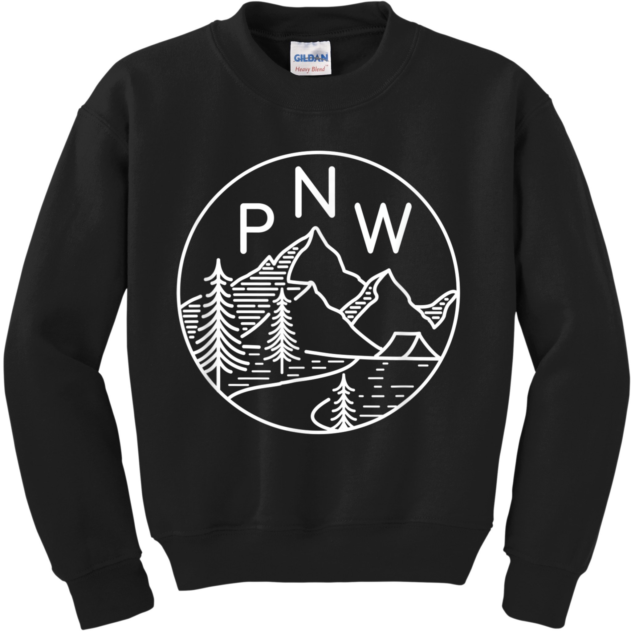 PNW Pacific Northwest Outdoors Trees Mountain Kids Sweatshirt