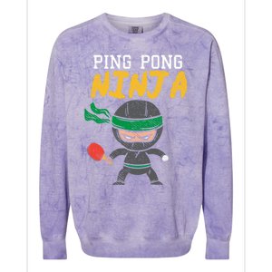 Ping Pong Ninja Table Tennis Gift Colorblast Crewneck Sweatshirt