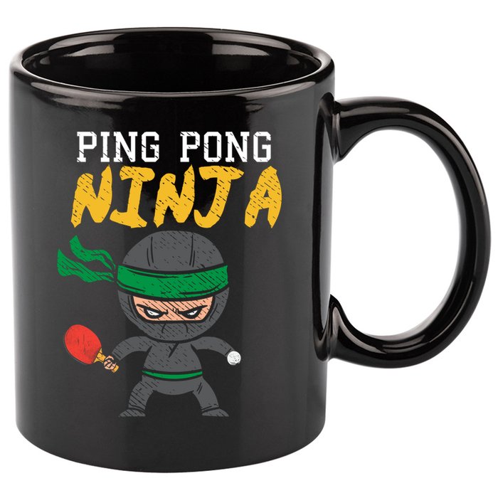 Ping Pong Ninja Table Tennis Gift 11oz C Handle Ceramic Mug