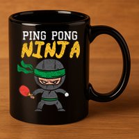 Ping Pong Ninja Table Tennis Gift 11oz C Handle Ceramic Mug