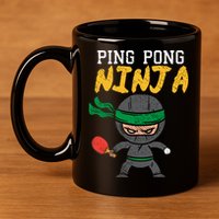 Ping Pong Ninja Table Tennis Gift 11oz C Handle Ceramic Mug