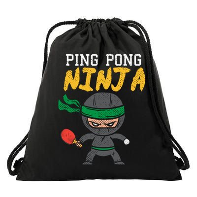 Ping Pong Ninja Table Tennis Gift Drawstring Bag
